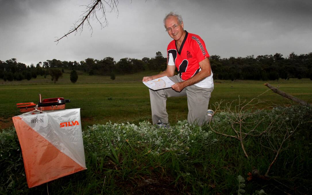 LIE OF THE LAND: WaggaRoos Orienteering president John Oliver checks out the terrain at Pomingalarna Reserve ahead of next month's Wagga Challenge and Riverina Championship events at the location. Picture: Les Smith