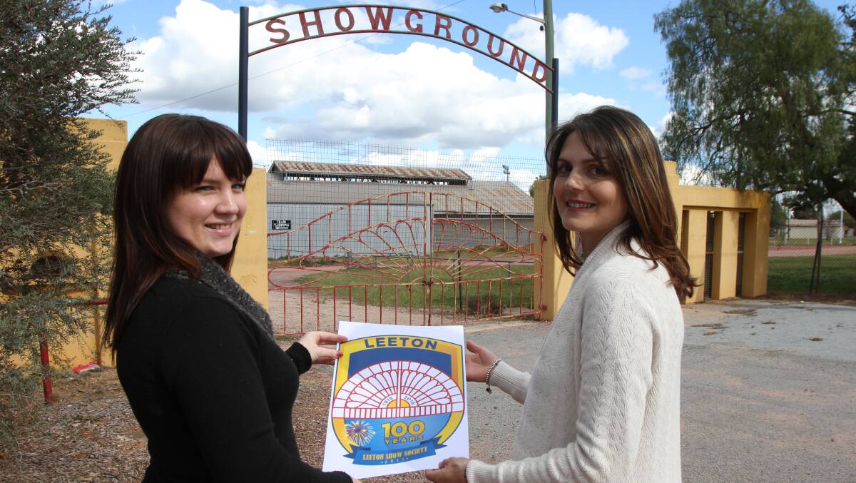 TO CELEBRATE the upcoming 100th anniversary of the Leeton Show, society president Crystal O'Brien and logo designer Ginette Nardi unveil the centenary logo, which was picked from a field of 17 designs