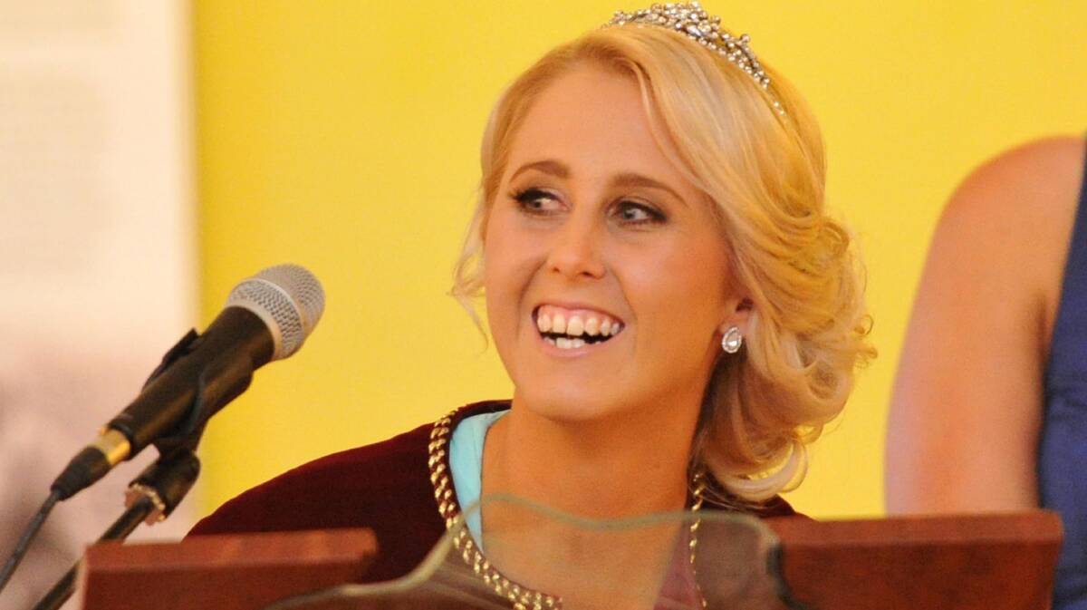 NEW OUTLOOK ON LIFE: Sarah Moon makes her speech after being crowned community princess. Picture: Michael Frogley