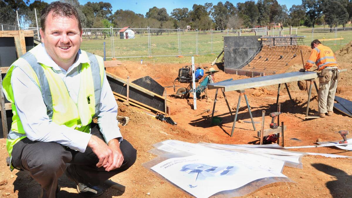 PASTIME FOR YOUTH: Wagga City Council  recreation officer Peter Cook on-site at Ashmont's new and improved skate park. Picture: Laura Hardwick