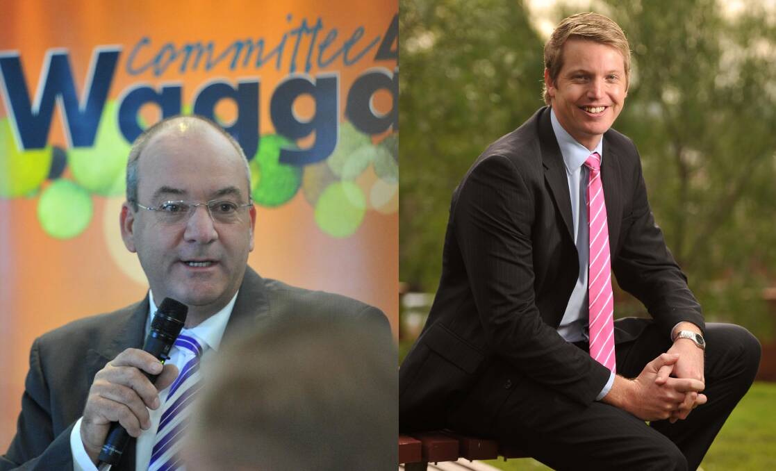ELECTION PROMISES: Member for Wagga Daryl Maguire (left) and Labor candidate for Wagga Dan Hayes (right).