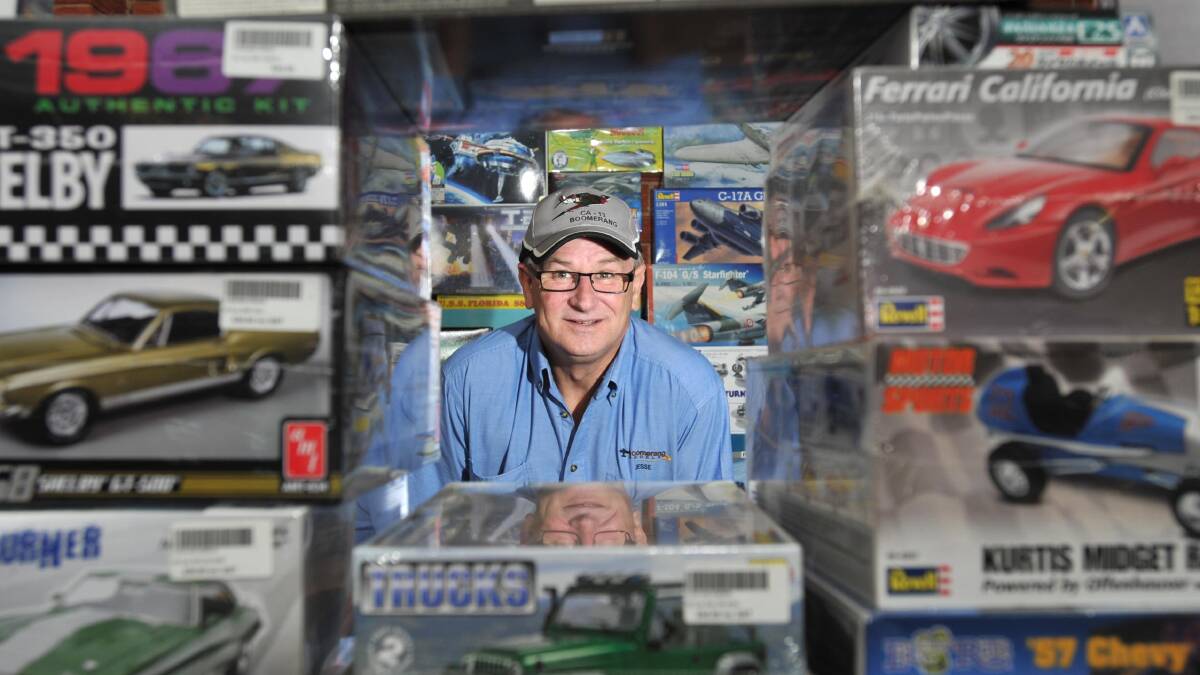 Jesse Owens of Boomerang Models, Barnawatha checks out the Wagga Scale Model Club's 30th annual show at East Wagga Hawks Club. Picture: Michael Frogley