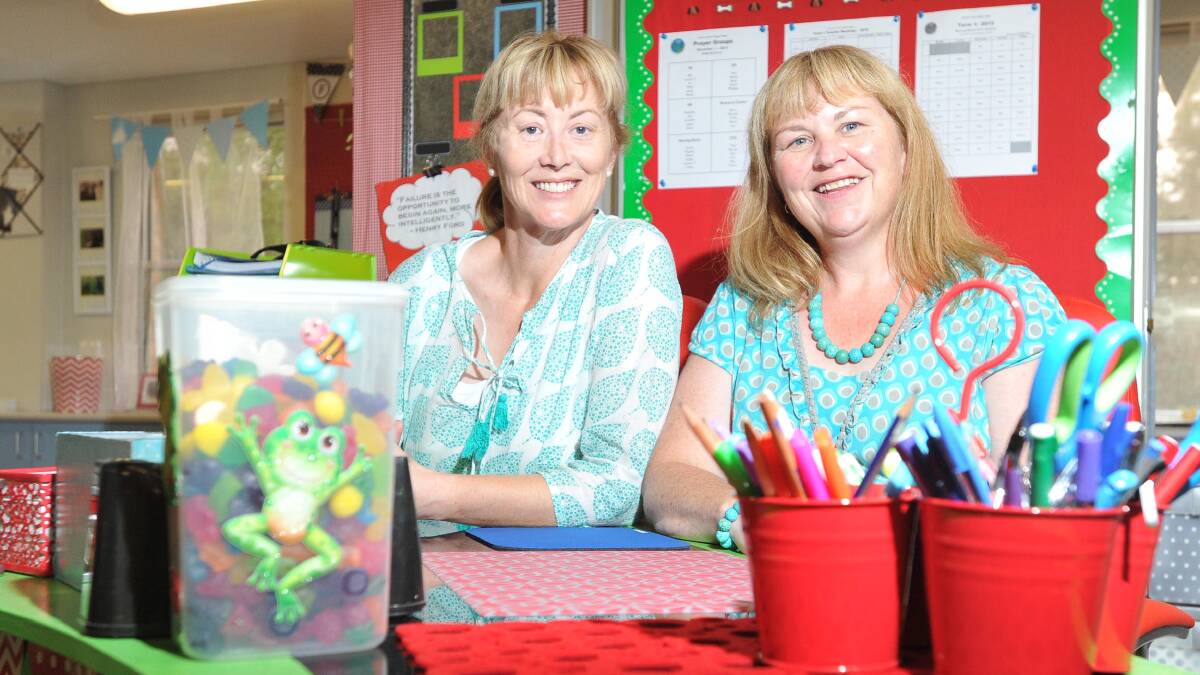 PRIMARY COLOURS: Lutheran Primary School Team Six teachers Helen Whatmuff and Trish Treston have an exciting year planned for their students under a new collaborative model of teaching.  Picture: Laura Hardwick