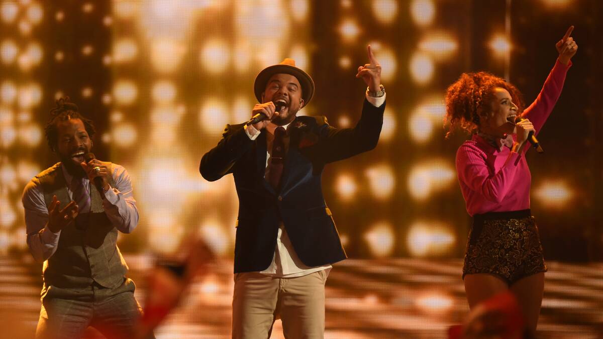 Guy Sebastian performs for Australia in the Eurovision Final 