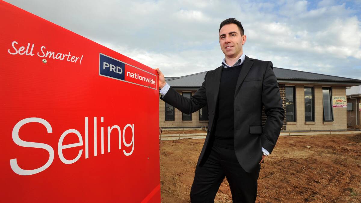 PRDnationwide Wagga sales agent Bobby Gardner believes historically low interest rates will give first-home buyers a way into the market. Picture: Michael Frogley