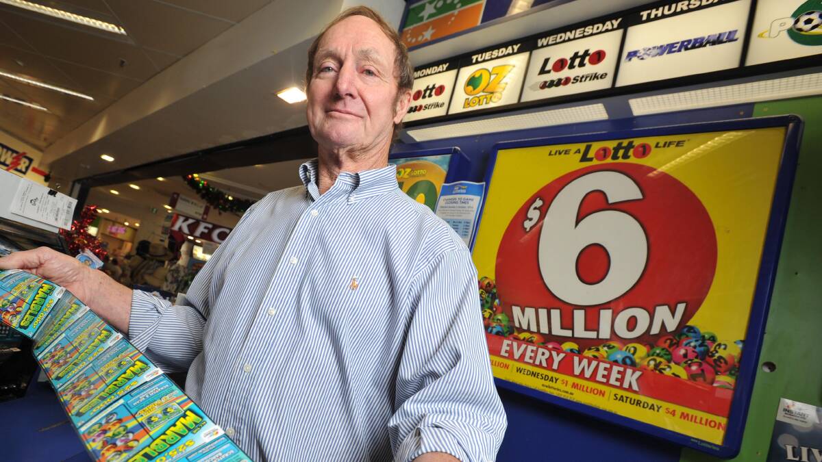 Sturt Mall Newsagency owner Neville Harvey says lottery product sales are the lifeblood of his business. Picture: Michael Frogley