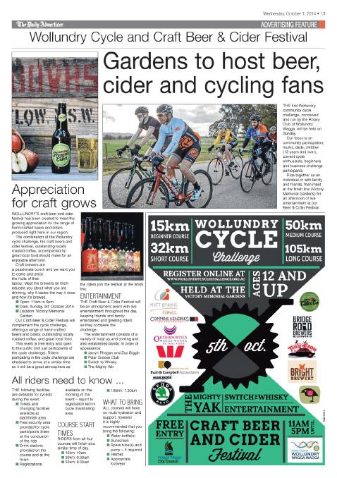 Wollundry Cycle and Craft Beer & Cider Festival