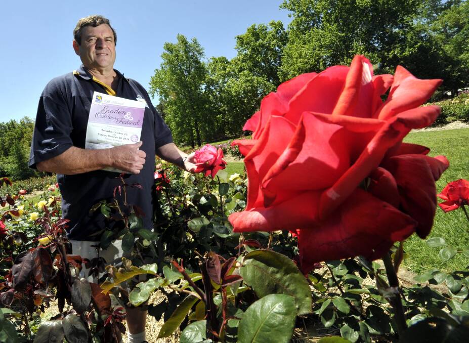 BLOOMIN' GREAT TIME: John Wood in the Botanic Gardens where Sunrise Rotary Club will hold its 19th annual garden and outdoor festival this weekend. Picture: John Wood