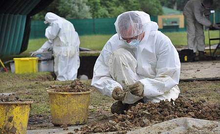 SEARCH: Archaelogists working on the Fromelles mass grave site. Picture: Department of Defence