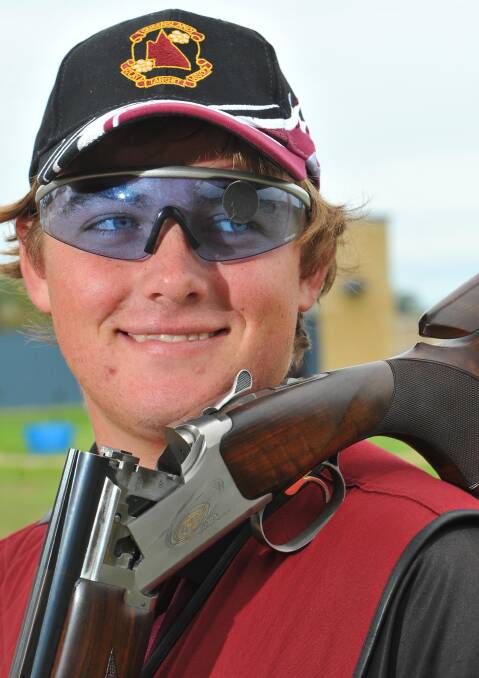 Jackson Williams, 16, from the Gold Coast Clay Club at the National Trap Championships at the National Shooting Ground in Wagga. Picture: /Daily Advertiser