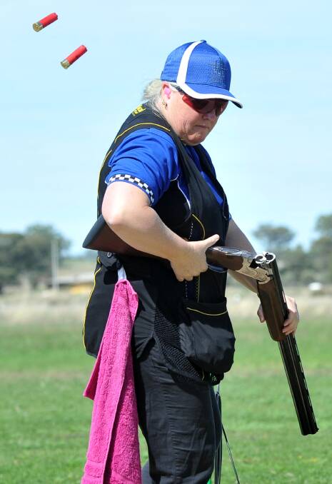Roz Biddulph from Western Australia competes at the National Trap Championships at the National Shooting Ground in Wagga. Picture: Michael Frogley/Daily Advertiser