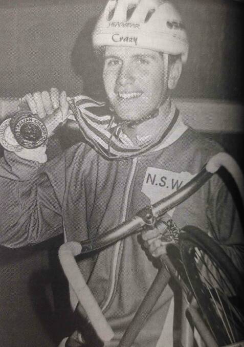 Wagga cyclist Michael Hardy shows off the medals he won at the Australian Championships in Hamilton.