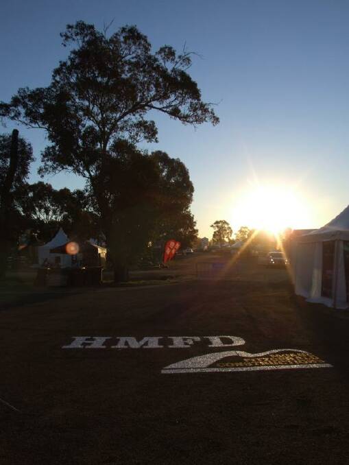 The Henty Field Days tweeted this picture, captioned "The sun has set and all prepared for Henty Machinery Field Days 2014. This from the eastern gate entrance. #HMFD". Picture: Twitter