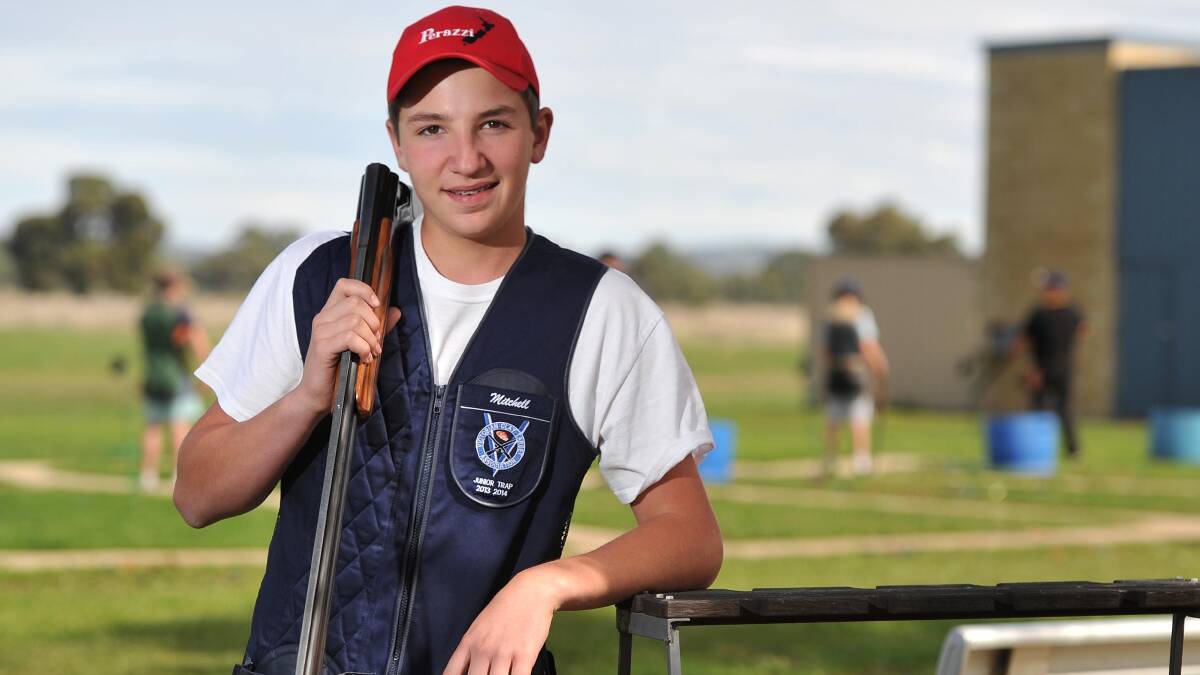 Mitchell Iles, 15, from Melbourne at the National Trap Championships at the National Shooting Ground in Wagga. Picture: /Daily Advertiser