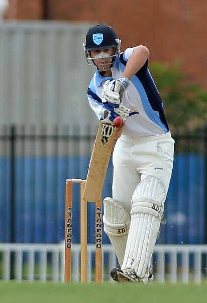 Michael Mattingly bats for South Wagga during the South Wagga v Wagga City game at Robertson Oval on Saturday. Picture: Michael Frogley