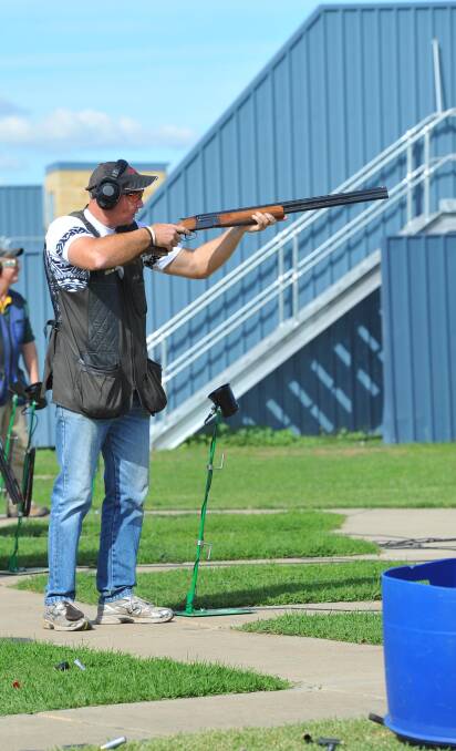 Glen Cable from Sydney competes at the National Trap Championships at the National Shooting Ground in Wagga. Picture: /Daily Advertiser