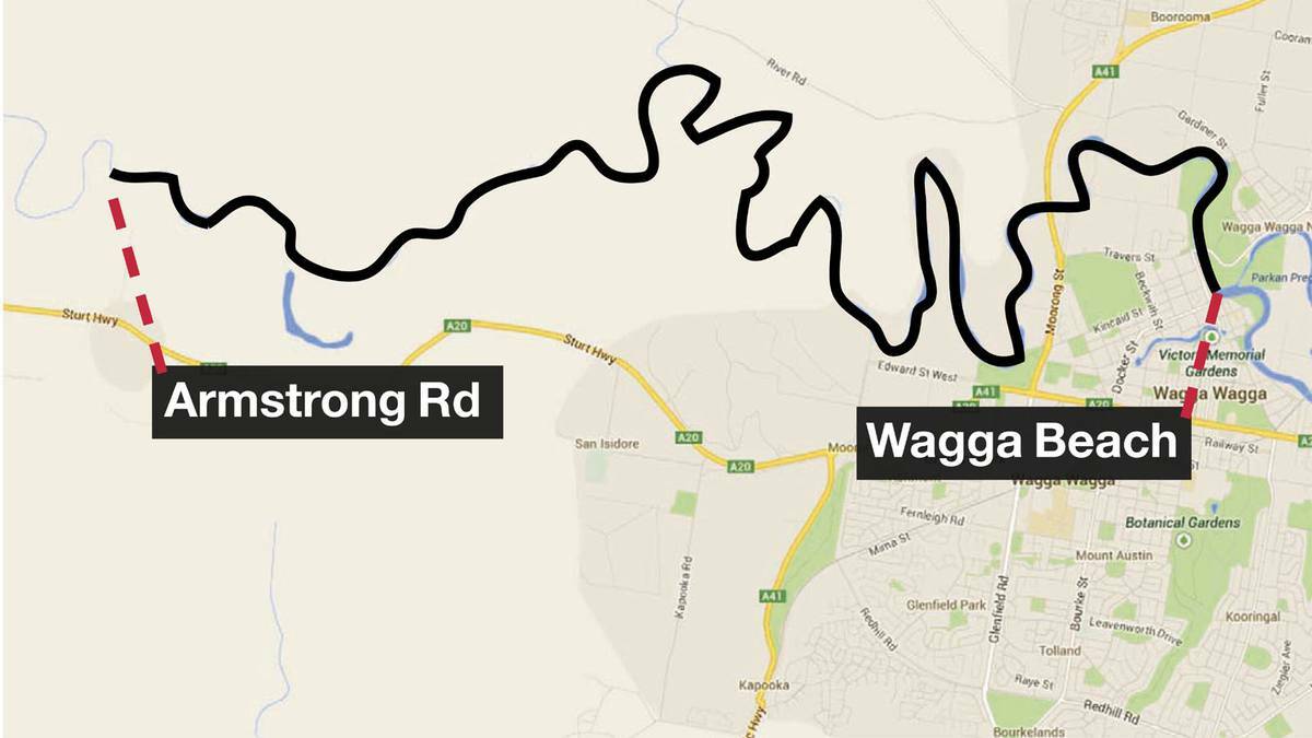 The group of seven left Wagga Beach about 10.30am on Australia Day for a float on the Murrumbidgee River. Three went to the riverbank in the Ashmont area about 8.30pm, while the rest were found after a significant land and water search on the riverbank off Armstrong Road, Yarragundry.