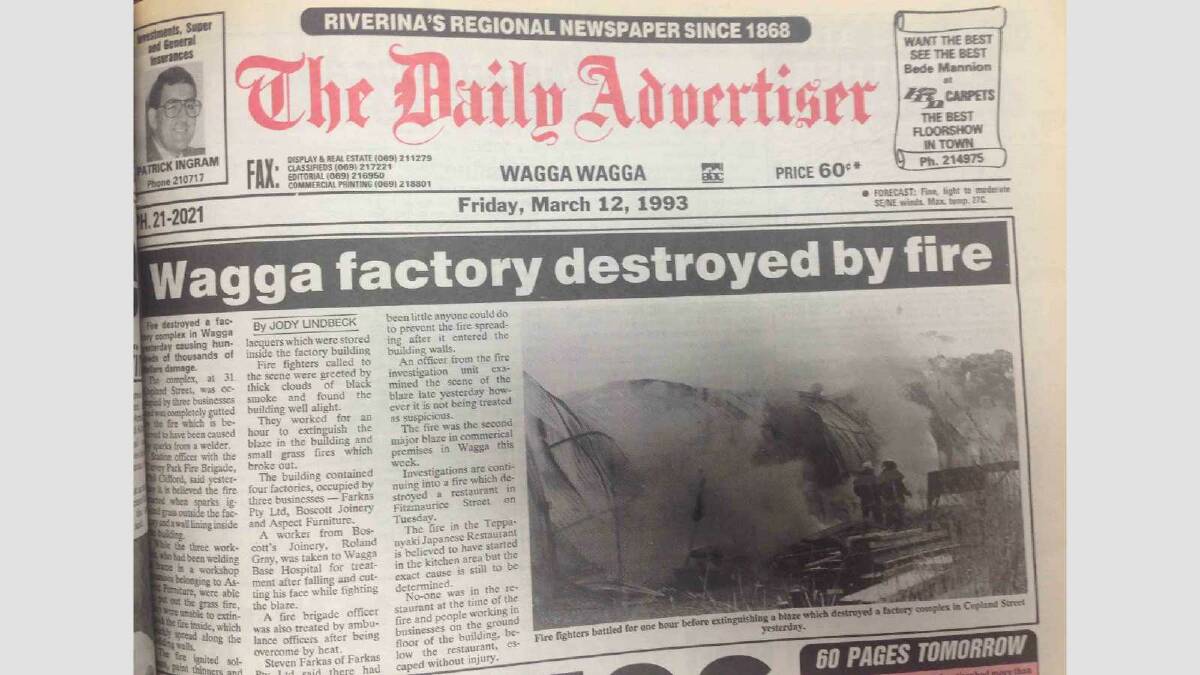 The front page of The Daily Advertiser on March 12, 1993.