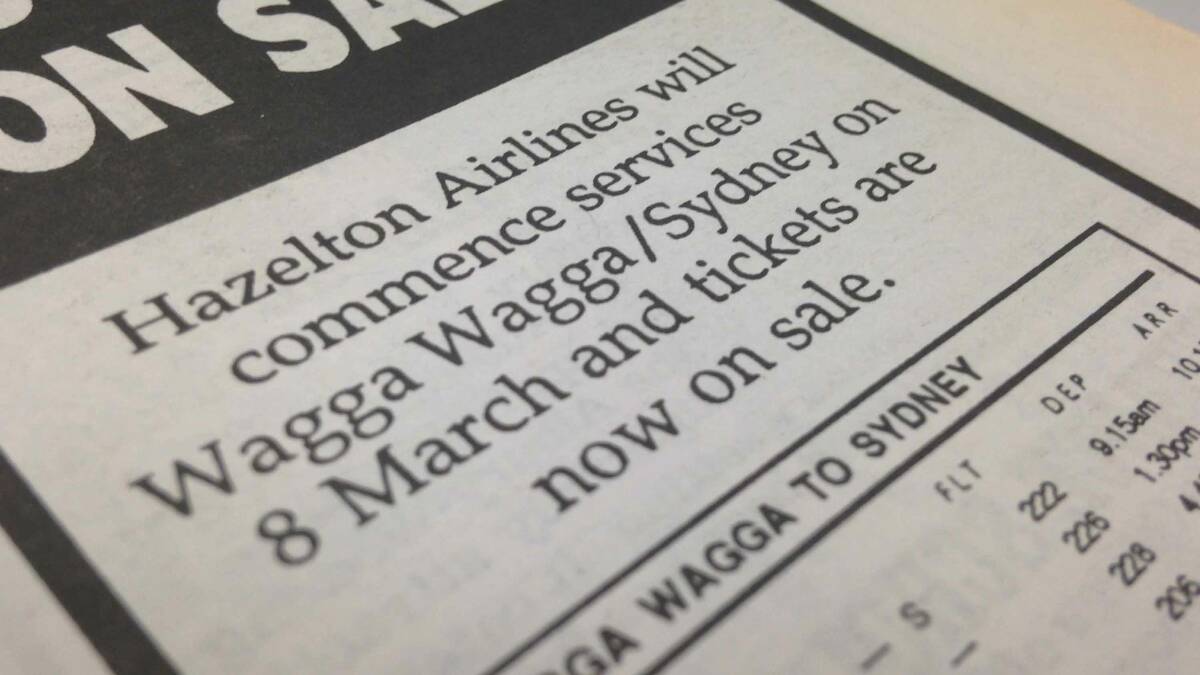 A new airline was starting up in Wagga.