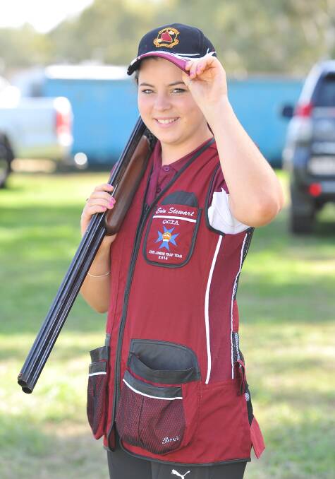 Erin Stewart, 16, from Kingaroy in Queensland competes at the National Trap Championships at the National Shooting Ground in Wagga for her second time. Picture: /Daily Advertiser