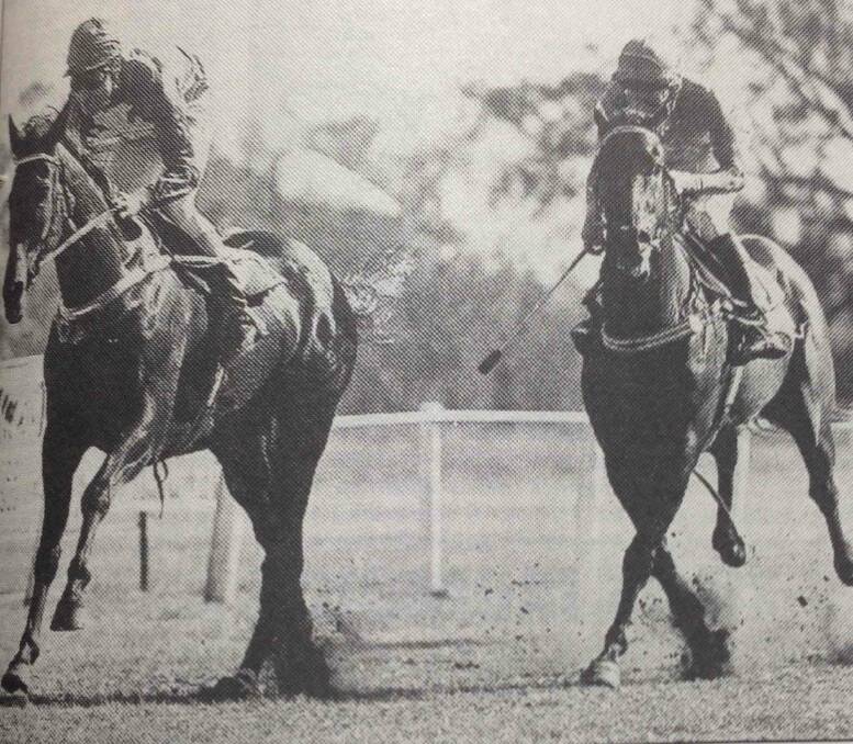 Wandoo, ridden by Kim Stewart, holds on to defeat Bianchini Prince, ridden by Danny Williams, in the Ardlethan Picnic Club Cup.