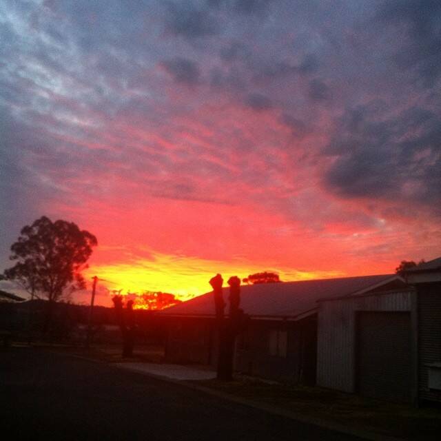 #sunset #australia #nofilter #wagga #pretty #nightime #daytime. Picture: @georgiasandral/Instagram