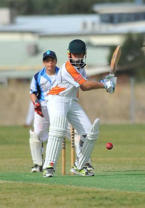 Jackson Weidemann bats for RSL in the junior game between South Wagga and RSL at Parramore Park. Picture: Kieren L Tilly