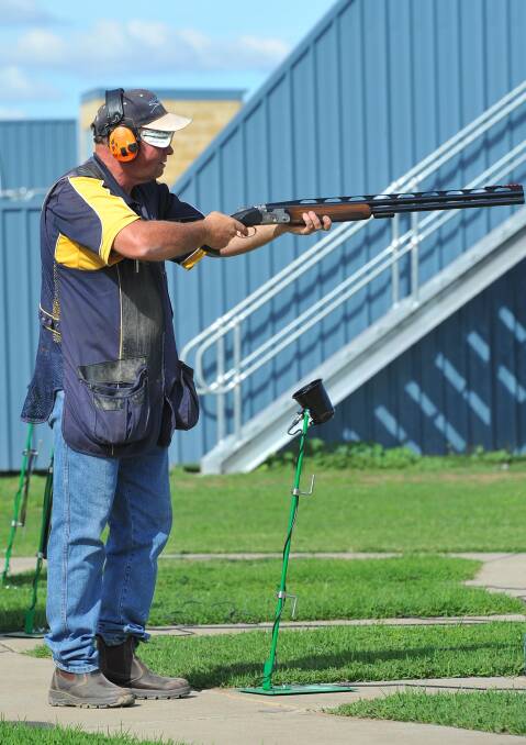 West Wyalong's Clive Foster competes at the National Trap Championships at the National Shooting Ground in Wagga. Picture: /Daily Advertiser