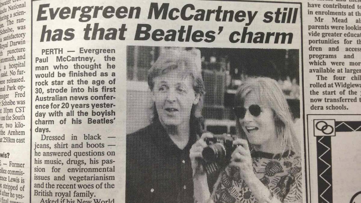 Paul McCartney with wife Linda in Perth.