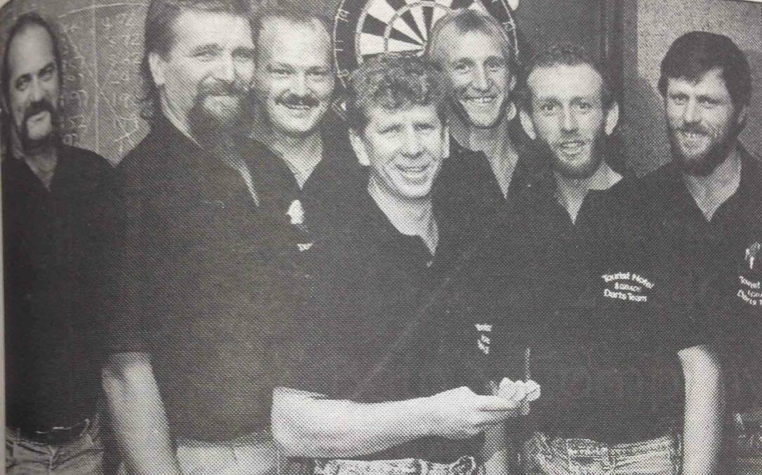 Tourist Hotel, Wagga Darts Association summer competition premiers. Pictured are John Bourke, Peter Linde, Ken Camlin, Graham Donely, Mark Worth, Shane Worth and Bill Thomas.