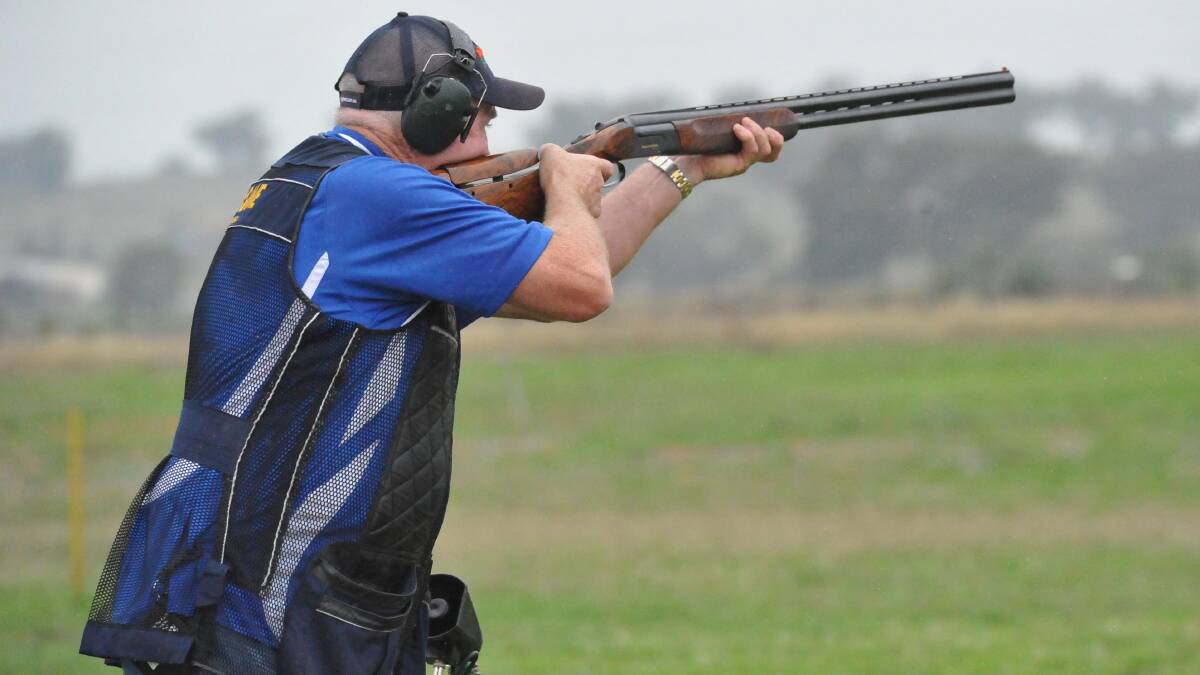 Col Kneebone competes at the National Trap Championships at the National Shooting Ground in Wagga. Picture: Laura Hardwick/Daily Advertiser