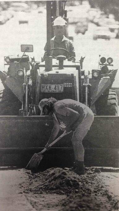 Work on the Docker Street median strip began "in earnest". Ralph Beattie and Pat Murphy were at work digging up the bitumen near Chaston Street.
