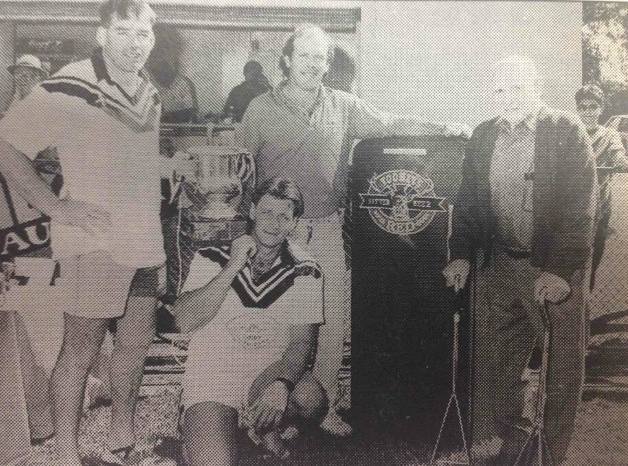 At the Wagga Magpies sponsors day are recent coaches David French, Gary Littlejohn, Colin Scott and long-time supporter and member of the first Magpies team, Dudley Graham.