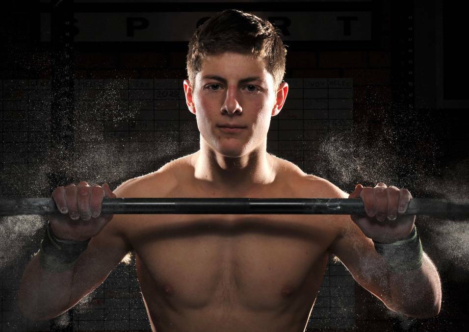 Six months into his weightlifting career Tumut teenager Aydan McMahon is set to compete against the world's best at the Youth Olympics in Nanging China next month. In his whirlwind start the 17-year-old has broken two national records and five state records as he continues on his dream to represent Australia. Picture: Michael Frogley