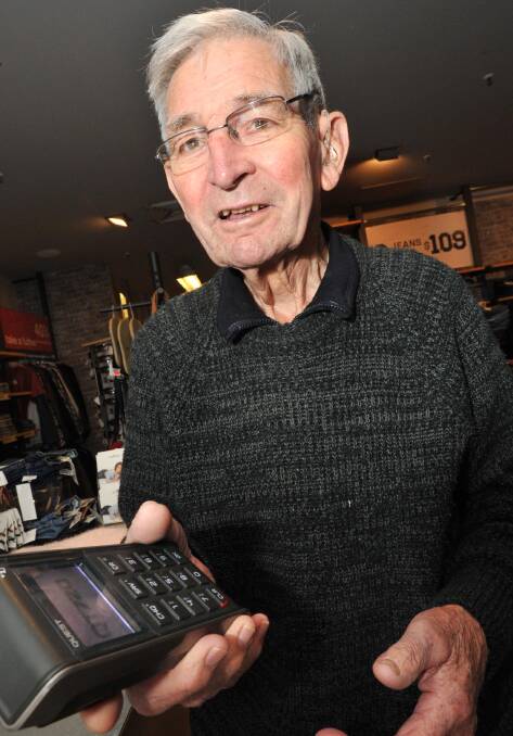Wagga resident Peter Gooden, 85, has had a PIN for "a long time" and isn't fussed by the phase-out of signatures for credit and debit cards at point of sale. Picture: Michael Frogley