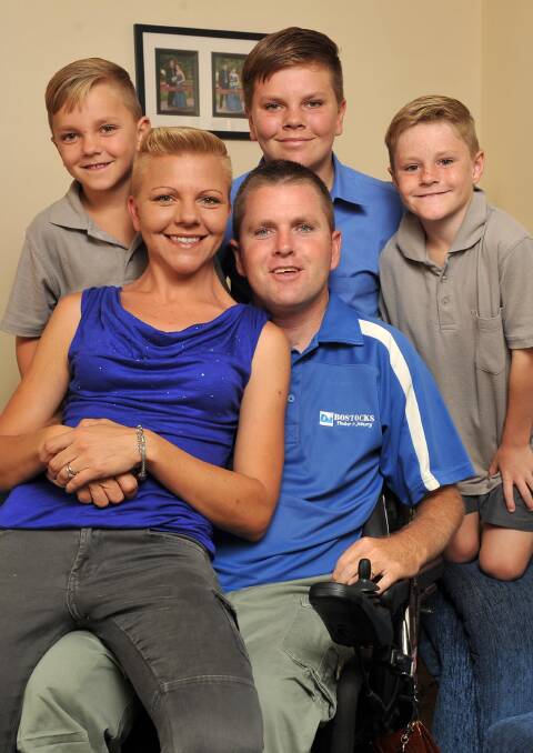 Andrew Maher with his wife Kelly and sons Billy, 7, Max, 13, and Jimmy, 7.