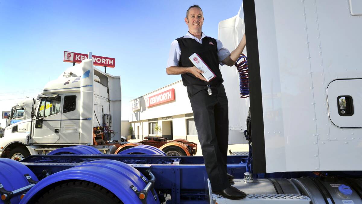 Chris McDevitt from Wagga Inland Truck Centre has been named the Kenworth 2013 truck salesman of the year for Australia and New Zealand. Picture: Les Smith