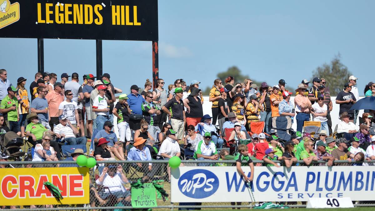 A section of the crowd at Sunday's Group Nine grand final. A Uranqunity man has been issued more than $2000 in fines for what police have described as "drunk and disorderly behaviour" during the event. 