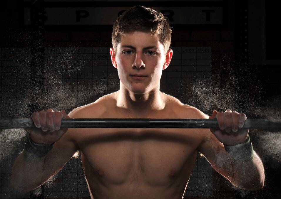 DRIVE AND DETERMINATION: Six months into his weightlifting career Tumut teenager Aydan McMahon is set to compete against the world's best at the Youth Olympics in Nanging China next month. In his whirlwind start the 17-year-old has broken two national records and five state records as he continues on his dream to represent Australia. Picture: Michael Frogley