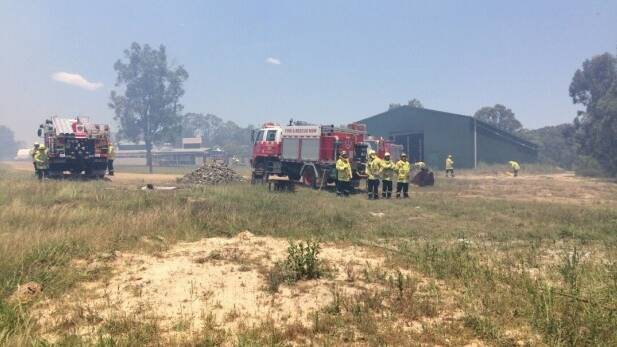 Firefighters preparing to battle the blaze at Buchanan on Thursday. Photo: Fire and Rescue NSW on Facebook.


