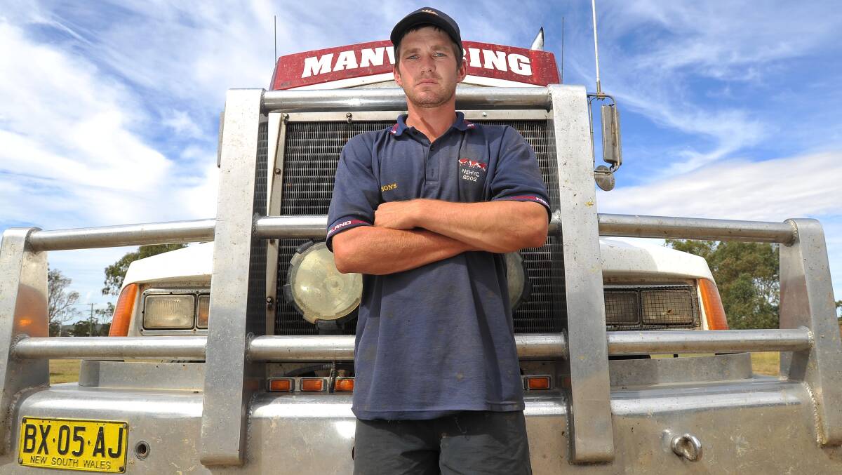 STOP YOUR ENGINES: Uranquinty truckie Adam Manwaring expects a new mandatory payment system without any method to charge based on size or weight will force him out of business. 