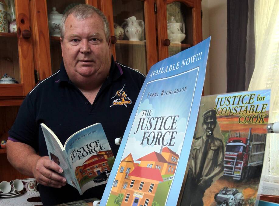 THRILLING SEQUEL: Henty-based author Terry Richardson has almost finished the sequel to his crime thriller novel 'The Justice Force' set in Wagga. Photo: Les Smith.