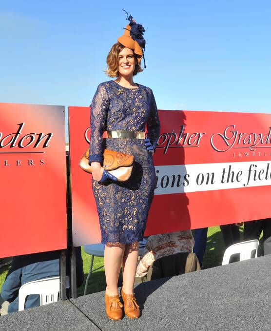 FASHIONISTA: Winner of the Lady of the Day category of Fashions on the Field, Wagga's Katherine Sly, says she hadn't intended to enter the competition.
