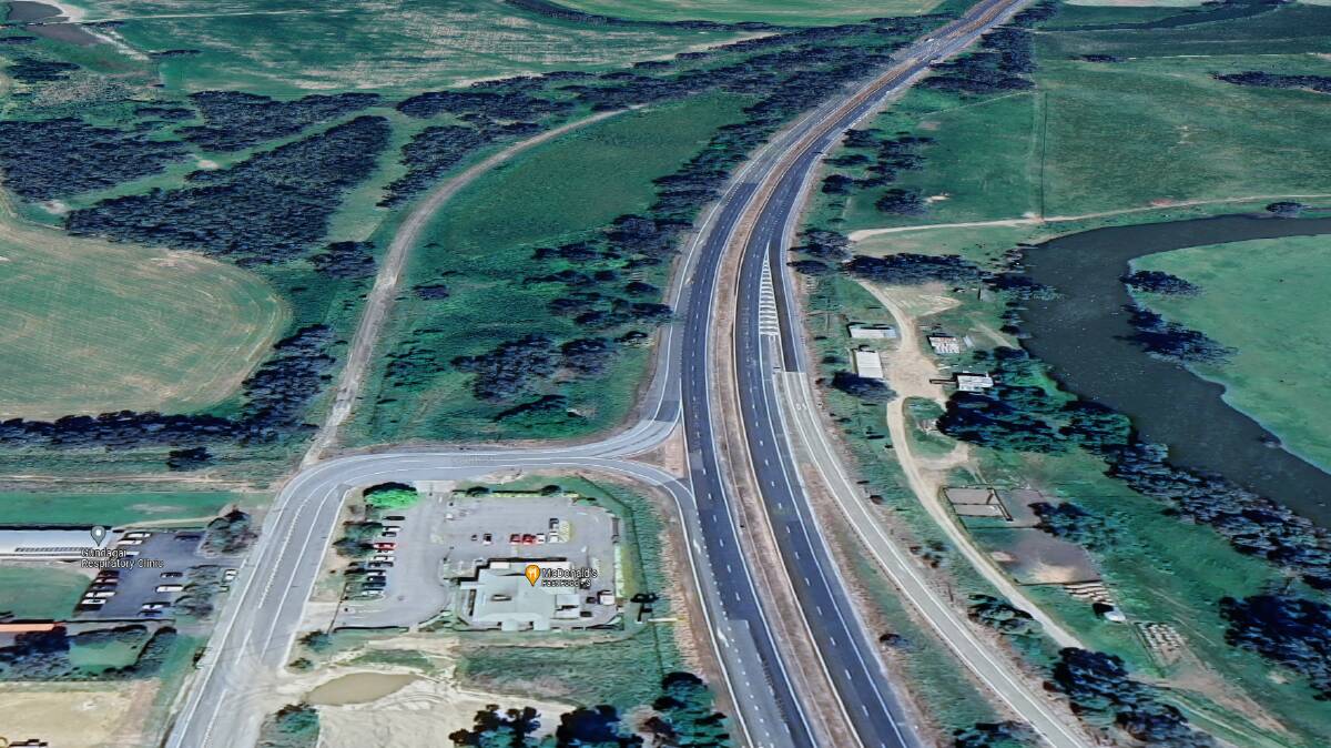 The section of the Hume Highway looking south from Cross Street towards Jessops Lagoon Road at South Gundagai, which will be upgraded over the next three months. Picture by Google Maps