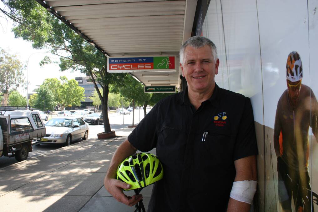 Cyclist and Morgan Street Cycles owner Rob Housden said the new laws levelled the field for motorists and riders. Picture: Declan Rurenga