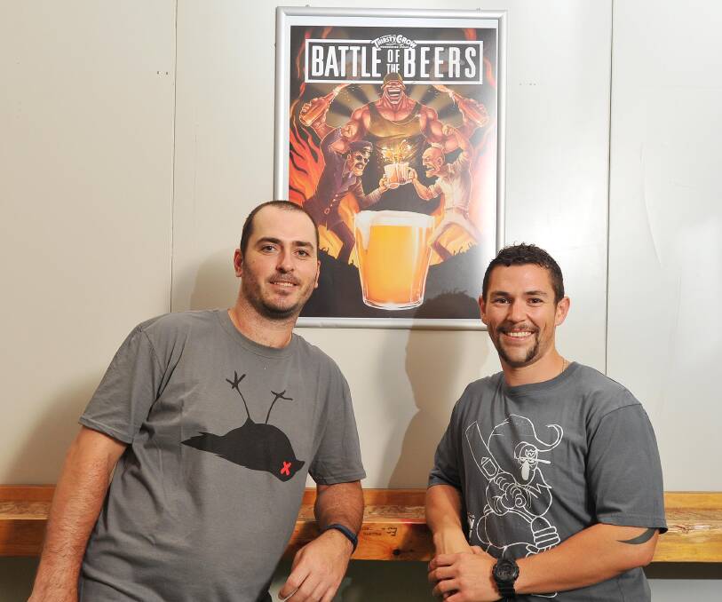 BATTLE BEERS: Thirsty Crow manager Stephen Connors and sous chef Mark McClelland are looking forward to the venue's Battle of the Brews. Picture: Kieren L Tilly