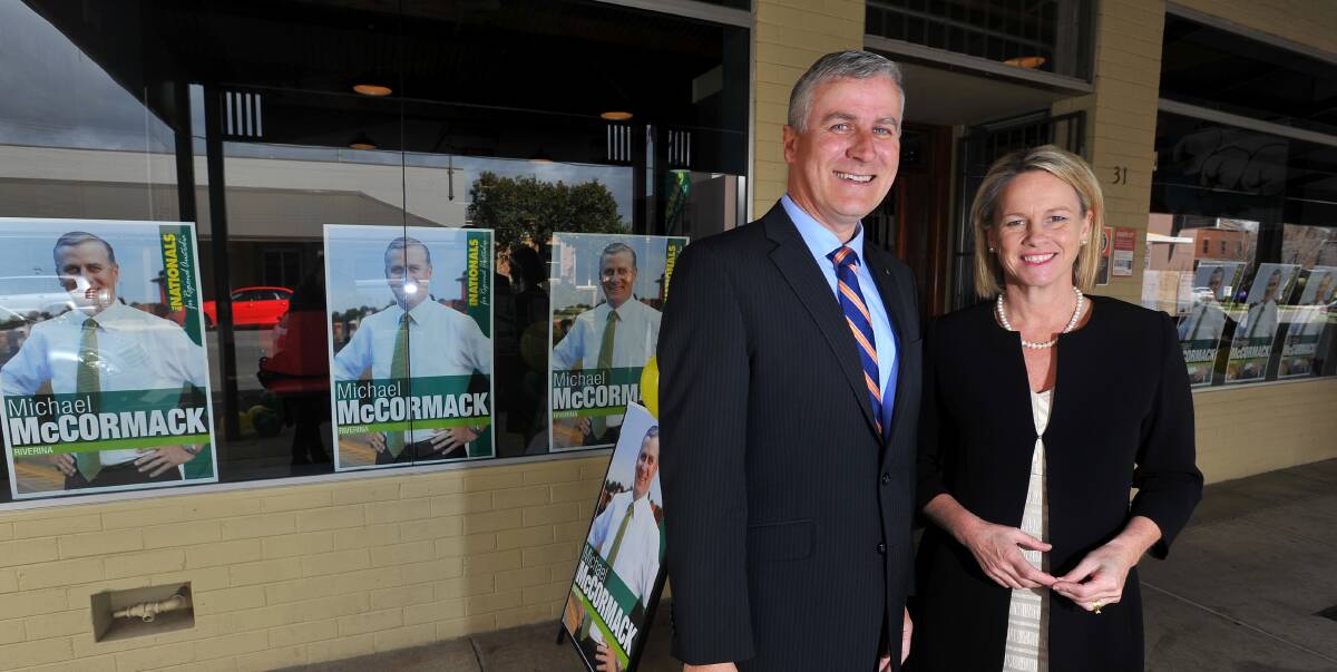 RIVERINA'S REPRESENTATIVES: Despite competition for the deputy leader's job, Michael McCormack has said he is looking forward to working with Senator Fiona Nash.