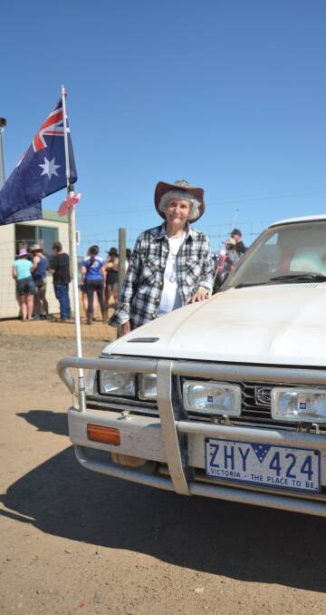 FIRST TIME: Teacher Marion O'Hara Kossatz has travelled the world but it's the first time the 81 year old has visited the Deni Ute Muster. Picture: Declan Rurenga