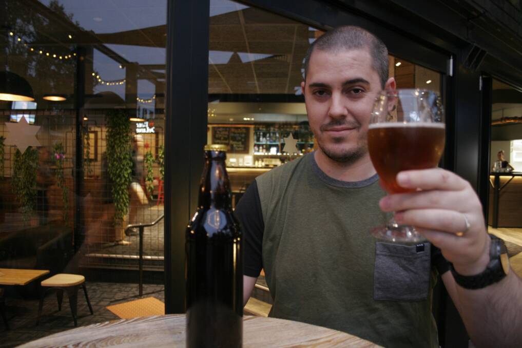 ZESTZILLA: In his fourth attempt, Andrew Moorhead created the city's best Indian pale ale beer and is one of Wagga's finalists in Beer DeLuxe's Home Brew Heroes competition. Picture: Declan Rurenga