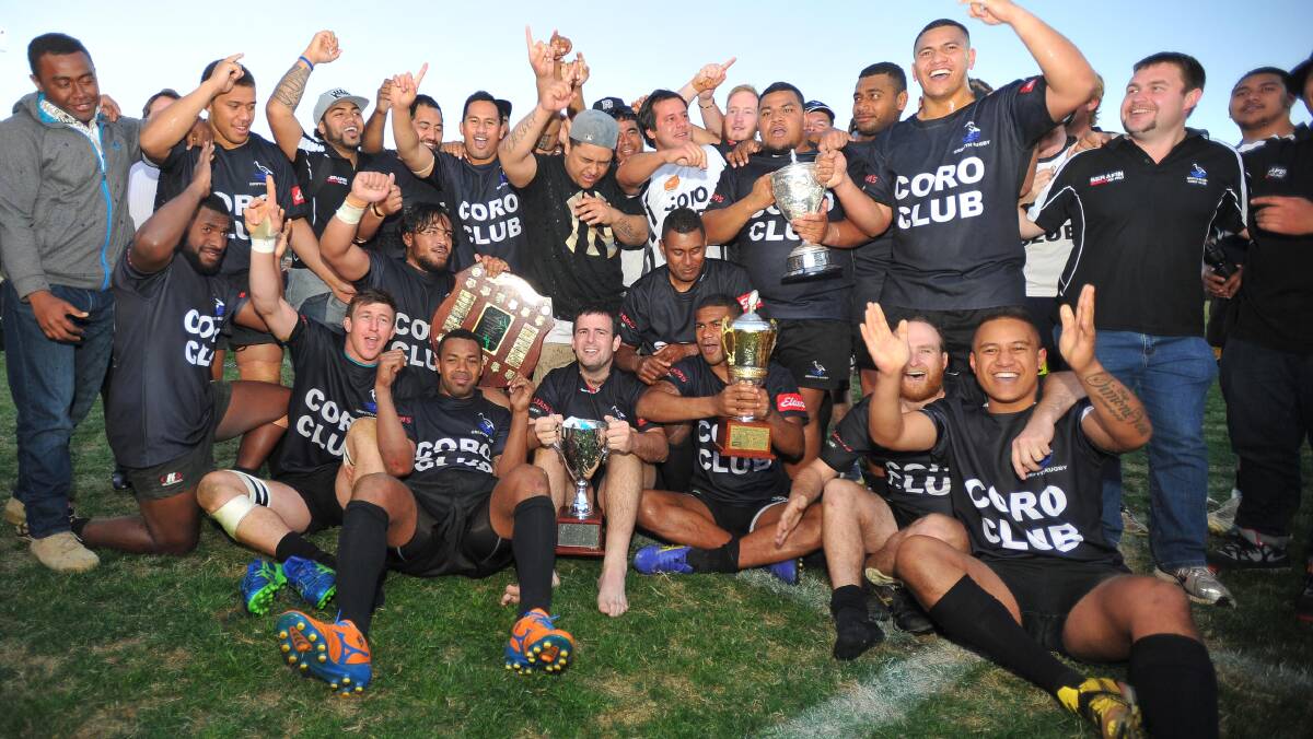 PARTY TIME: After taking out the title last season, Griffith’s fortunes have turned with a new coaching regime and plenty of new faces. Can the Blacks recover to continue to be a force in Southern Inland Rugby Union?